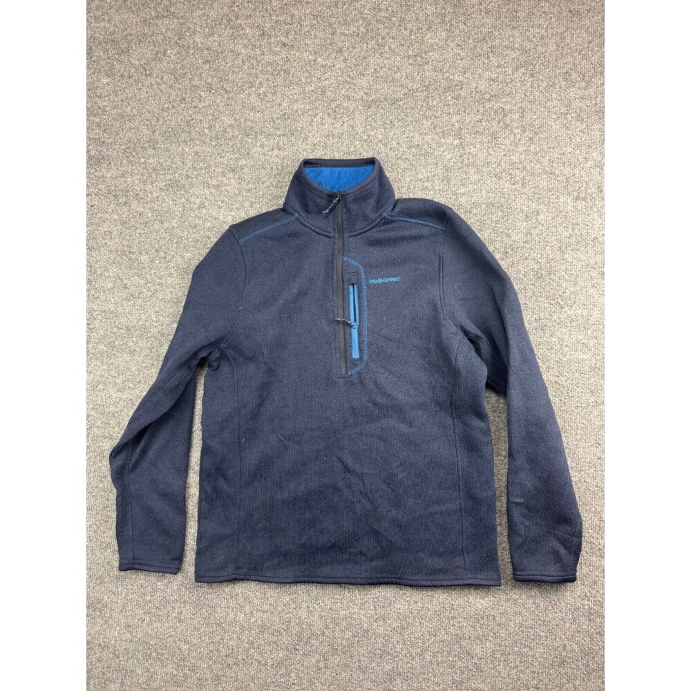 Craghoppers 1/2 Zip Sweater Men's M Blue Long Sleeve Zipped Pocket Mock‎ Neck